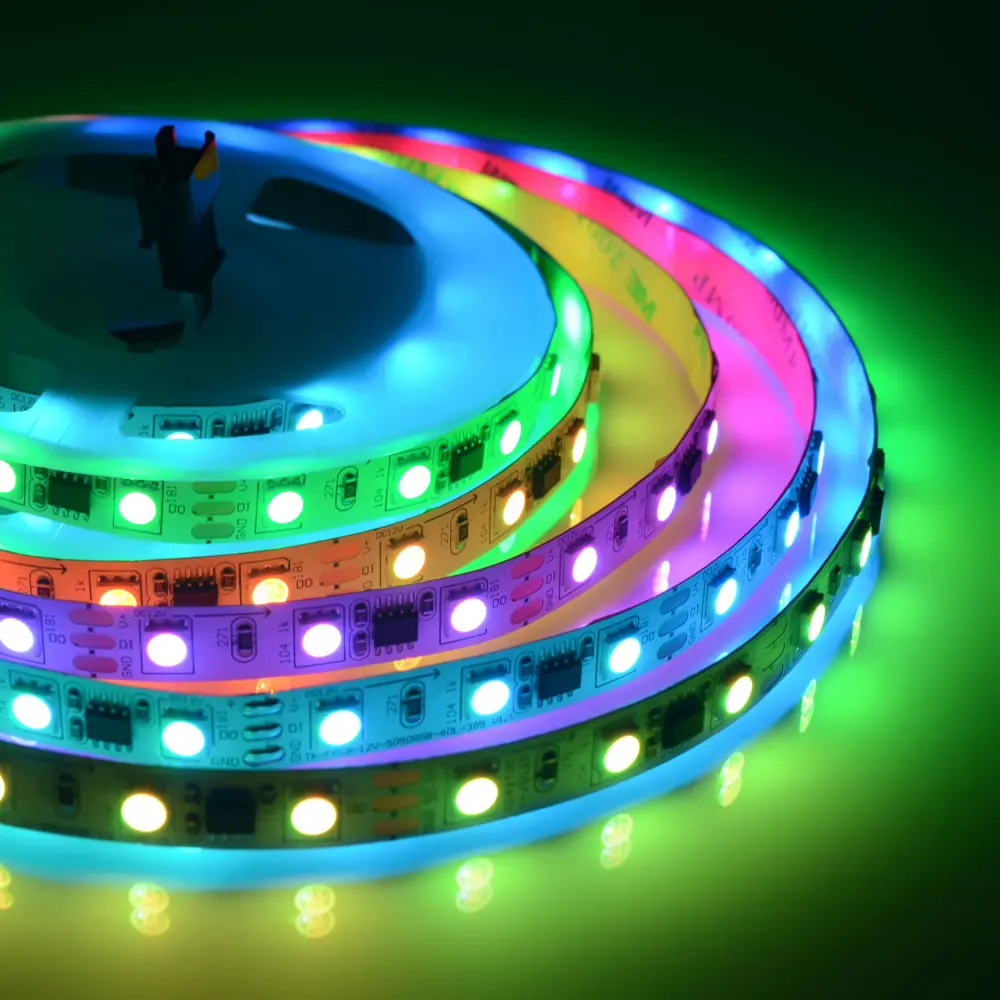 Светодиодная лента адресная SMD 5050 60 диод/14.4 Вт/м 12 В 10 мм IP20 2 м RGB белая подложка 82535313 STLM-2168943 APEYRON  - Вид №2