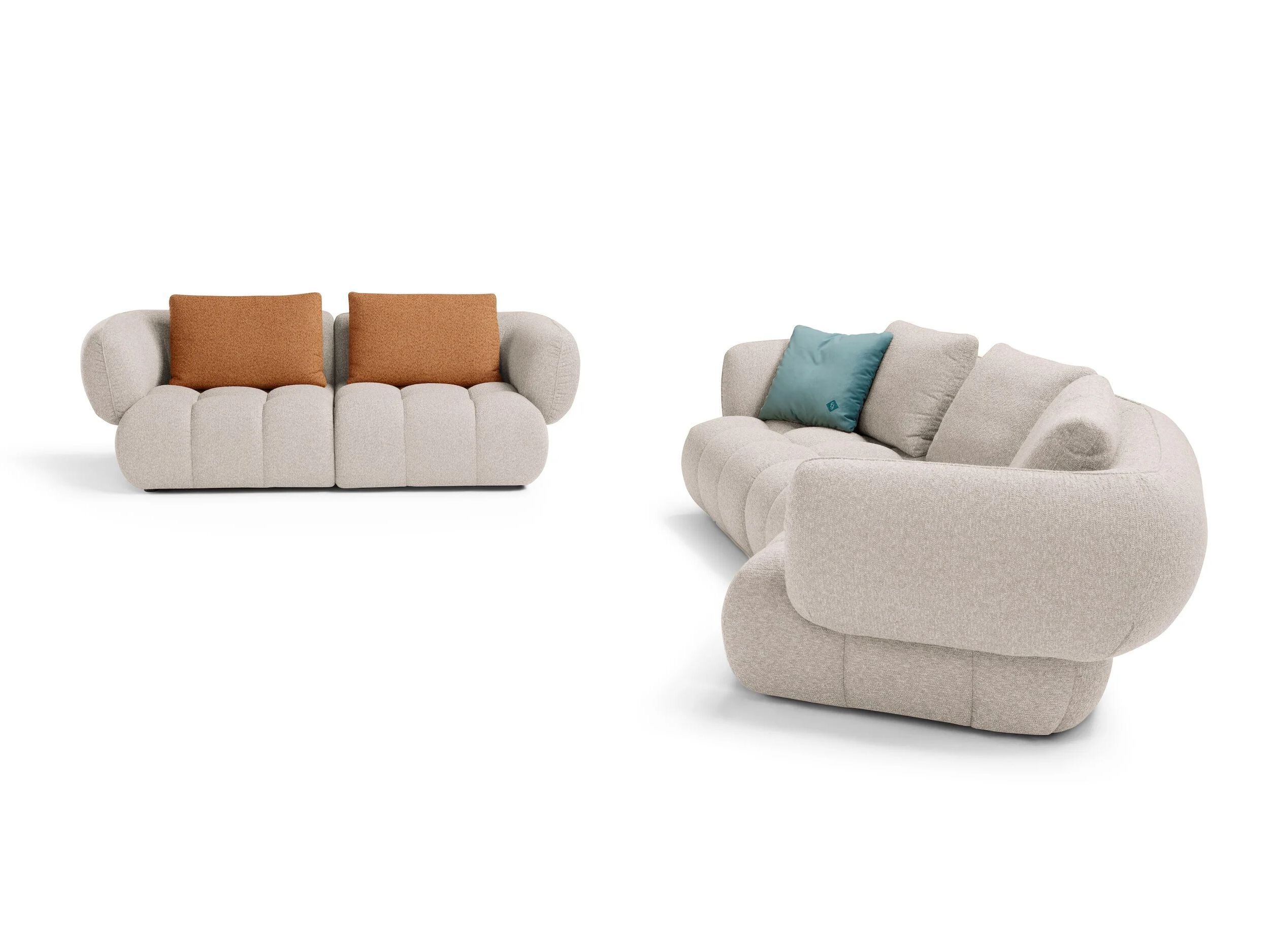 2-местный тканевый линейный диван Sofanella море ARCH-00053853 - Вид №2