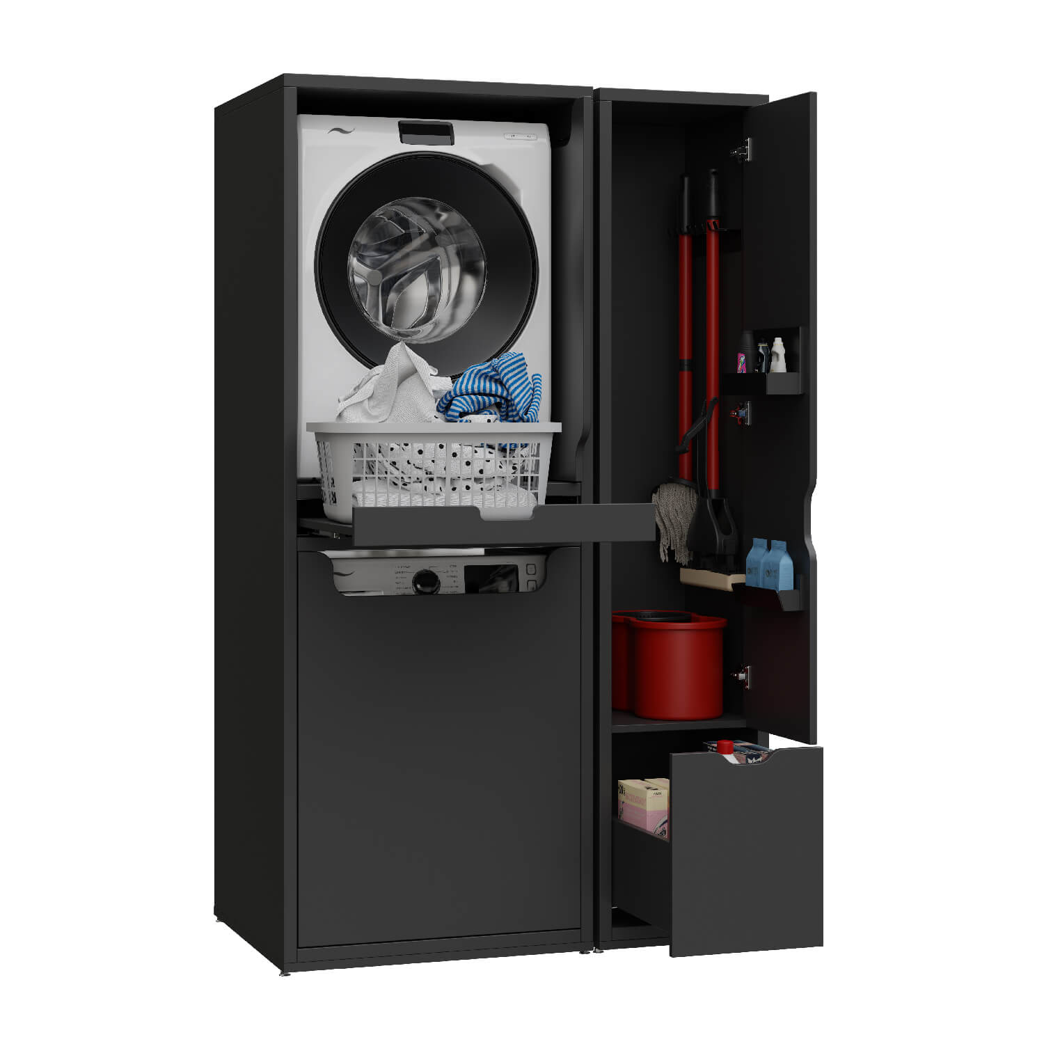 Стирально-сушильная машина и шкаф для швабры / Creavit sun-id-2097059 - Вид №3
