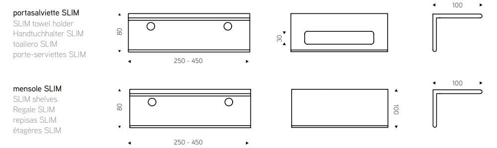 Алюминиевая полка / держатель для полотенец EVER Life Design Lissom Slim ARCH-00056695 - Вид №9