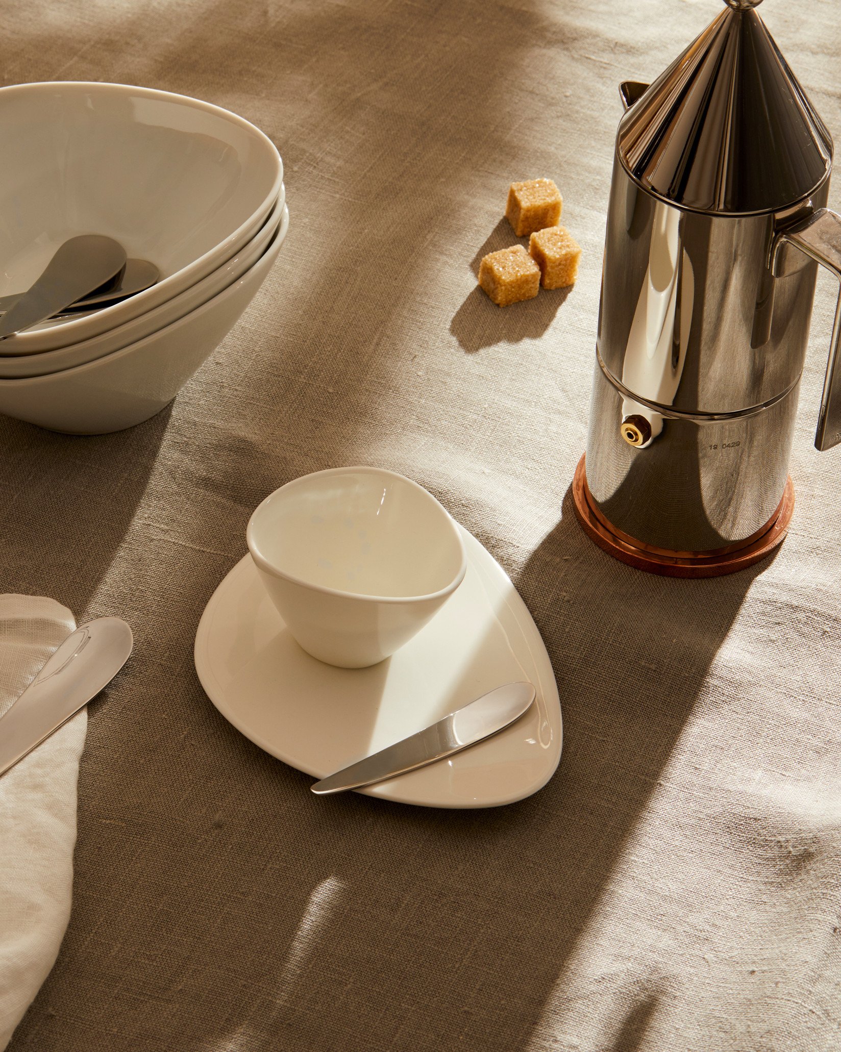 Блюдце большое. 6 предметов из коллекции Alessi Colombina FM10/79 - Вид №2