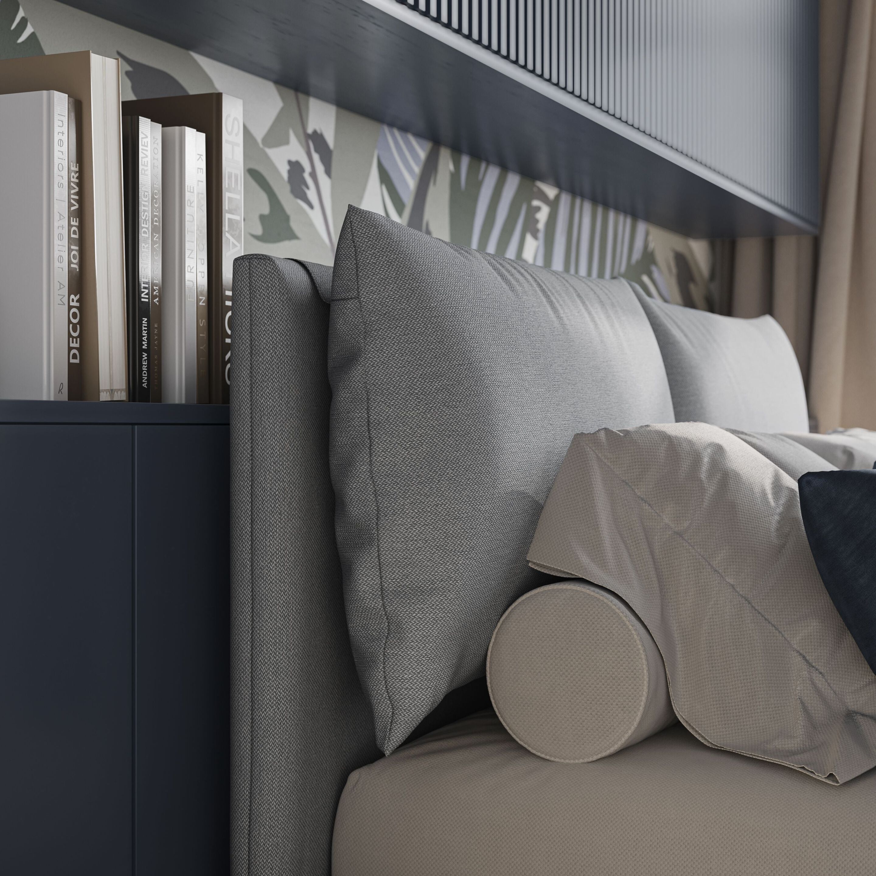 Съемная кровать для хранения ткани с мягким изголовьем Divani.Store ELSA ARCH-00029757 - Вид №2