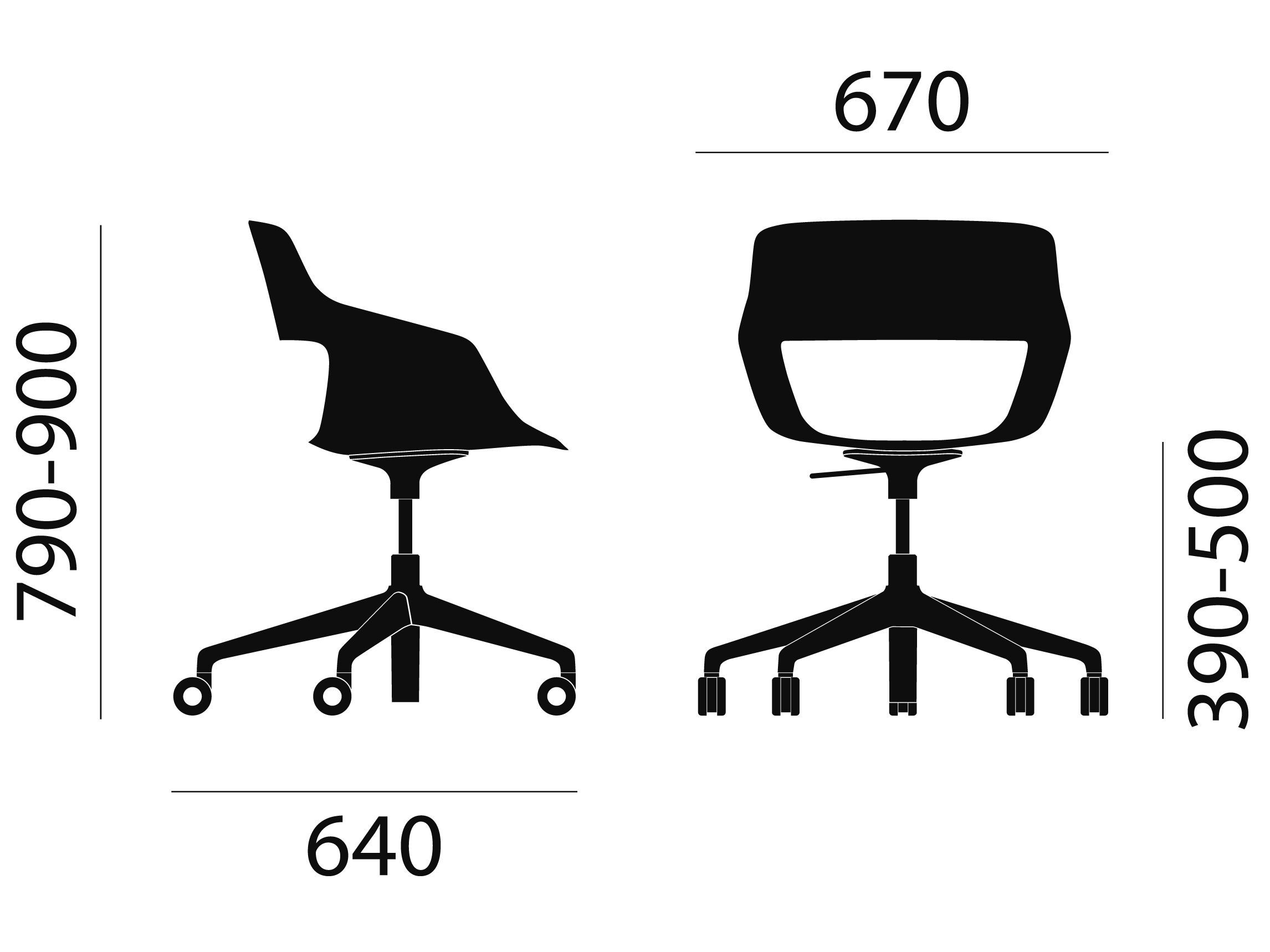 Вращающееся кресло из полипропилена с подлокотниками Brunner scoop ARCH-00102618