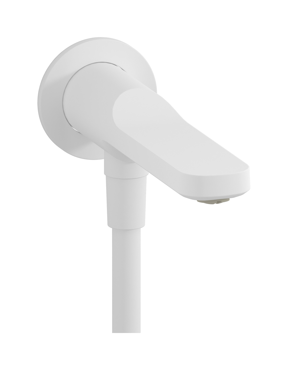 Настенный излив со встроенным дивертером и креплением для душевого шланга. WE ARE IB tw314ss Matt White TAAAC