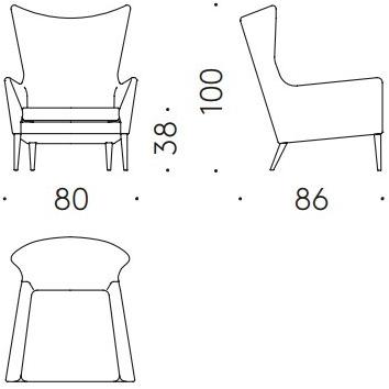 DE PADOVA Кресло из ткани с подставкой для ног sun-id-1418795 - Вид №2