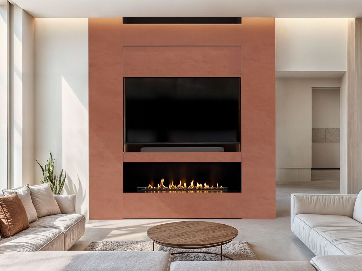 Камин Dekton® с моторизованным ТВ-креплением NEX Media Wall NEX MEDIAWALL ARCH-00054467