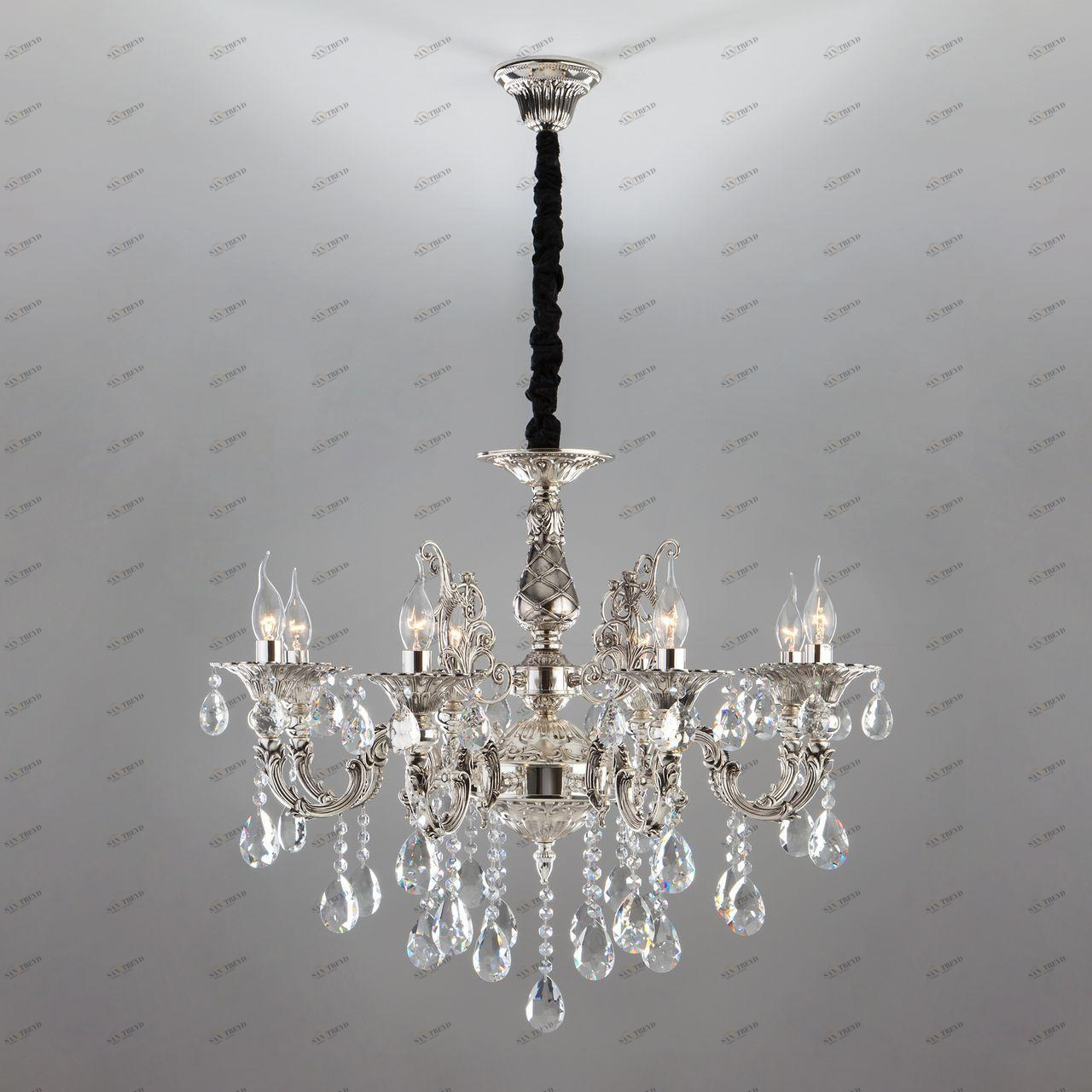 Подвесная люстра Bogates Clarence 282/8 Strotskis BOGATES ДИЗАЙНЕРСКИЕ, CLARENCE 187470 Серебро 