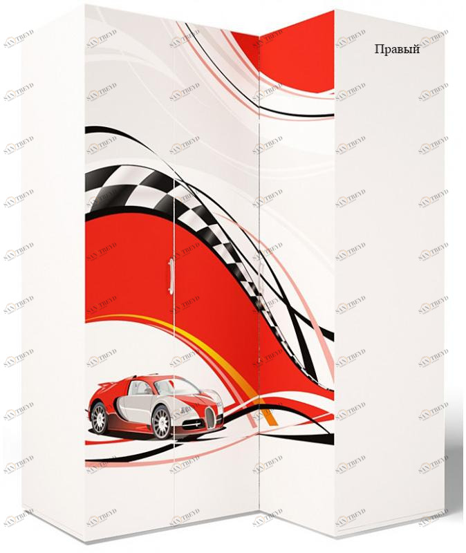 Шкаф угловой ABC-KING , гармошка La-Man левый красный 4631147960276