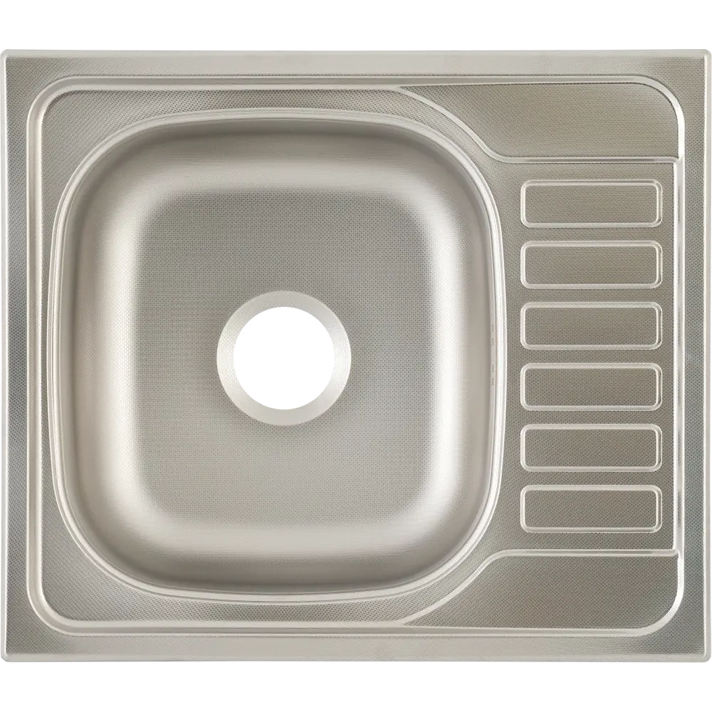 KROMRUS Кухонная мойка квадратная с крылом 58×50 см 82522651 Мойка врезная STLM-0029091 - Вид №2