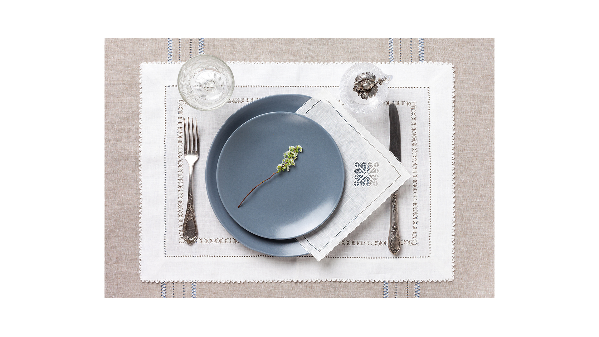 10616538 Крестецкая строчка Набор салфеток под приборы 50x35см Ткань  - Вид №2