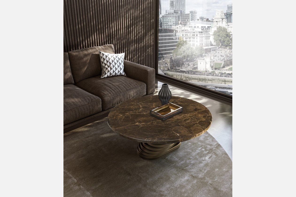 Круглый мраморный журнальный столик с металлическим основанием EFORMA Rotolo ARCH-00098781 - Вид №1