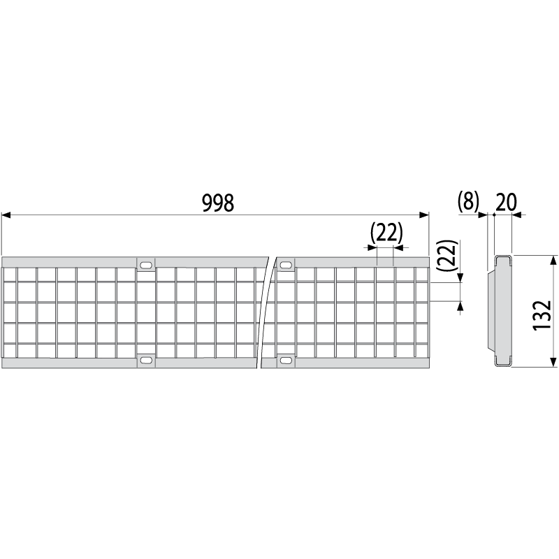 Решетка для дренажного канала AVZ104 оцинкованная, сварная C250 ALCAPLAST AVZR104 - Вид №1