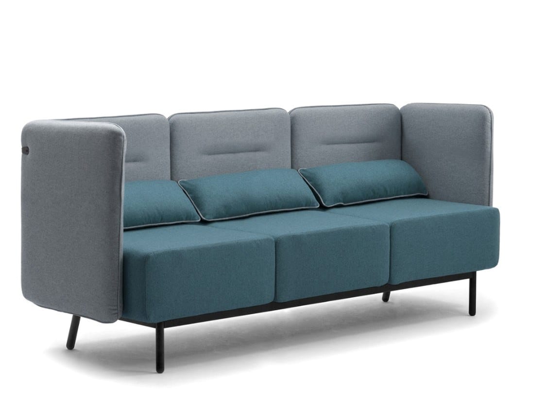 3-местный огнестойкий тканевый диван с USB-разъемом Leyform Around ARCH-00062277