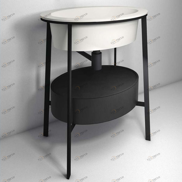 CIELO Композиция Ovale 70 с лакиров.ящиком Catino черный матовый Ceramica Cielo CAOCALN