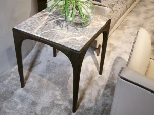 Bellotti Ezio Высокий журнальный столик из массива ясеня с мраморной столешницей Gea 2019-66