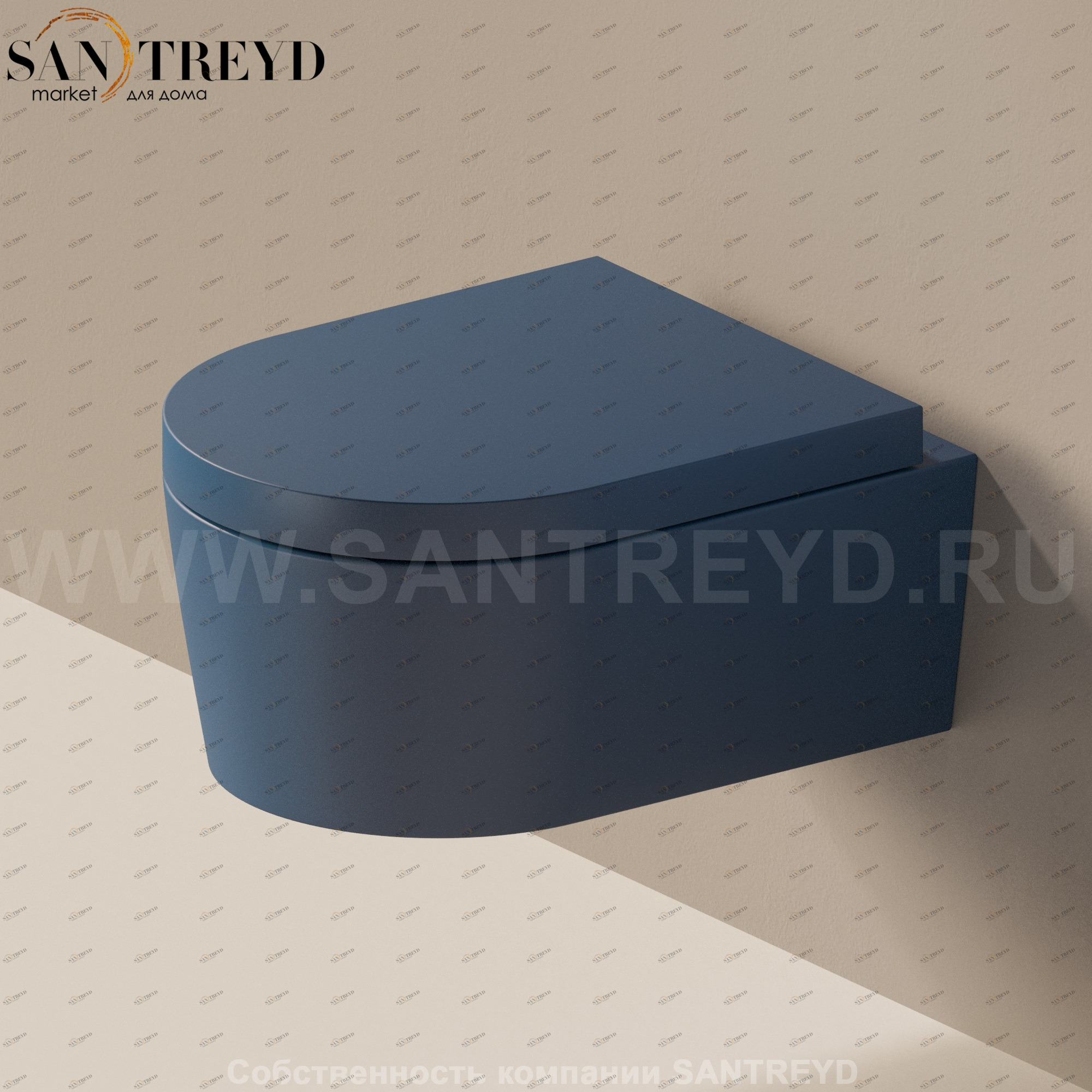 50647016 Подвесной унитаз настенный Синий Ceramica Flaminia Link Италия