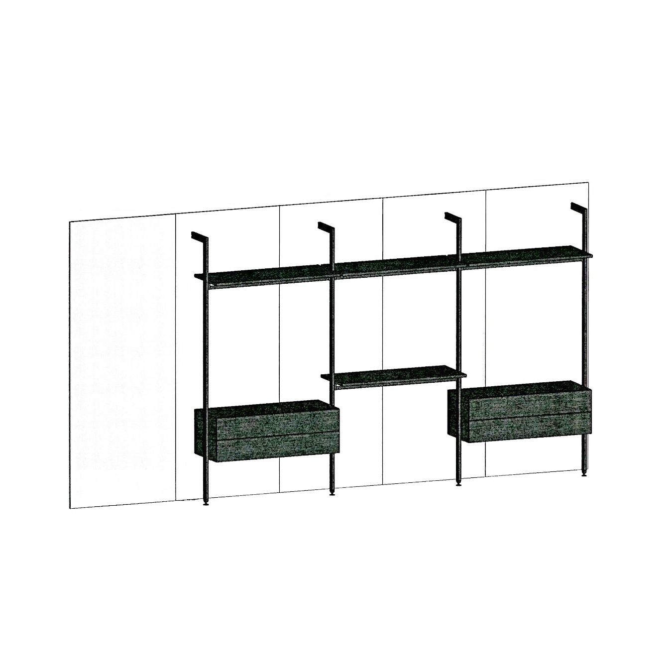 Гардеробная открытая / Loft Olivieri sun-id-373817 - Вид №4