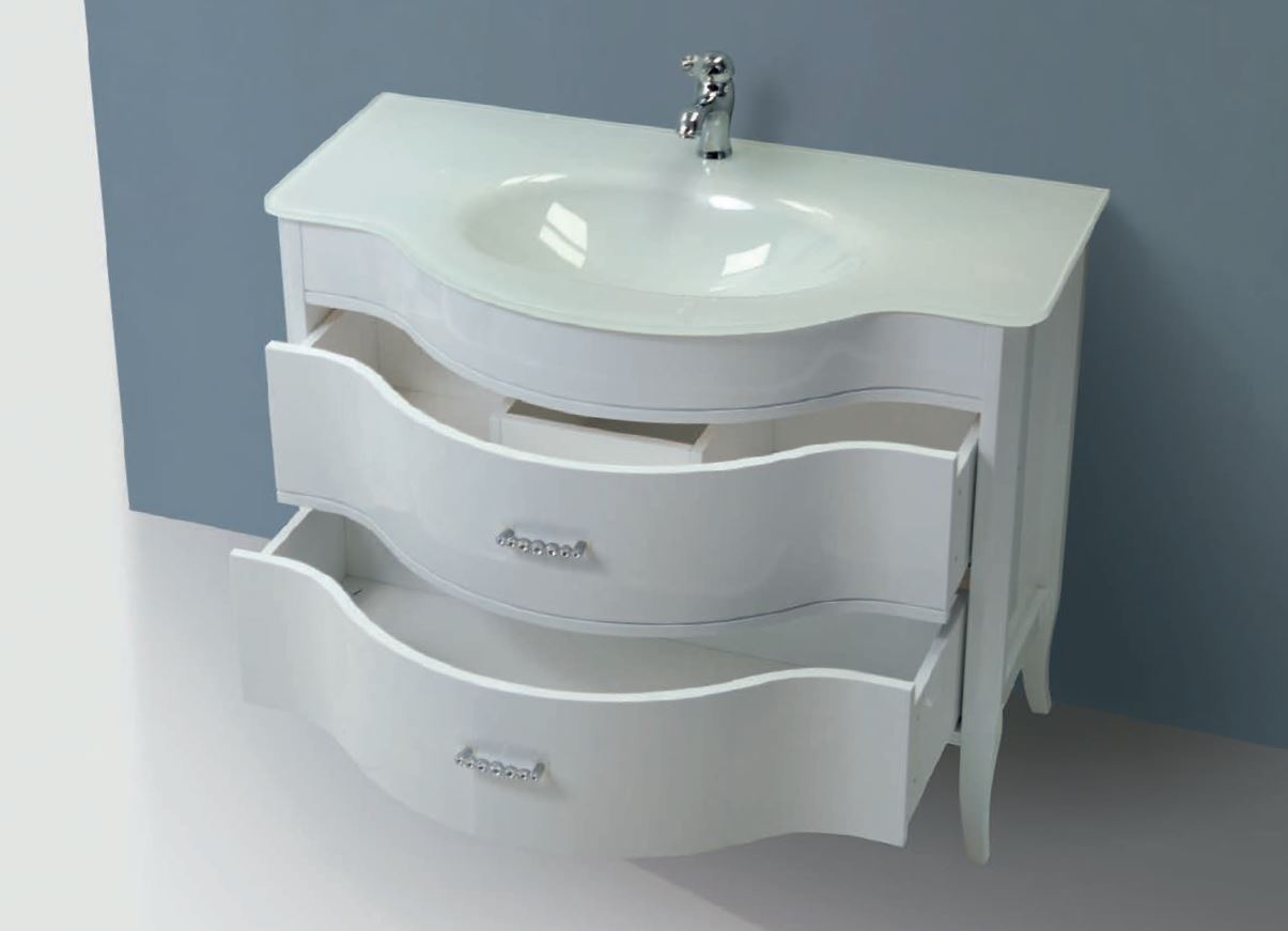 Мебель для ванной CEZARES LAURA 110 Bianco Laccato Lucido - Вид №2