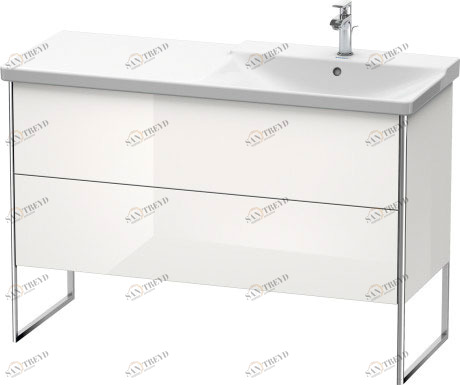 XS446908585 Тумбочка напольная XSquare #XS4469 1210 x 473 мм Белый глянцевый лак Duravit