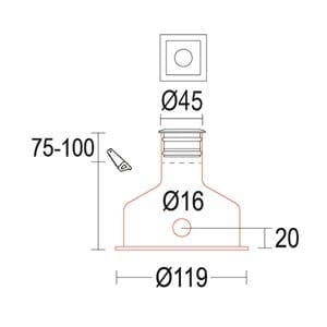 Напольная алюминиевая напольная светодиодная карта Ghidini Lighting знак ARCH-00080487 - Вид №3