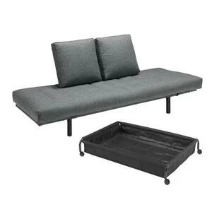 Кушетка Rollo с матрасом Rollo Classic Round и ящиком для белья чёрная