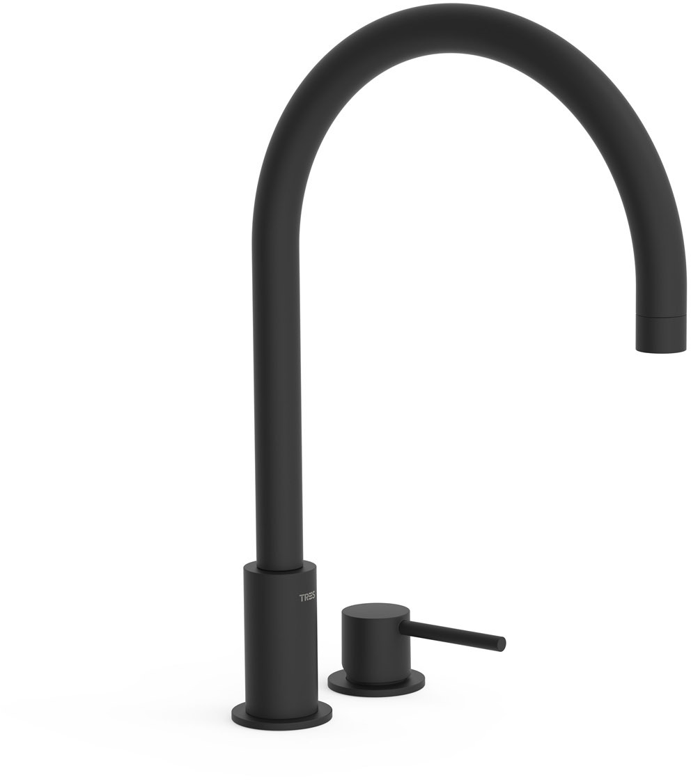 Смеситель для раковины с 2 отверстиями для ИССЛЕДОВАНИЯ на бортике-26110501NM TRES