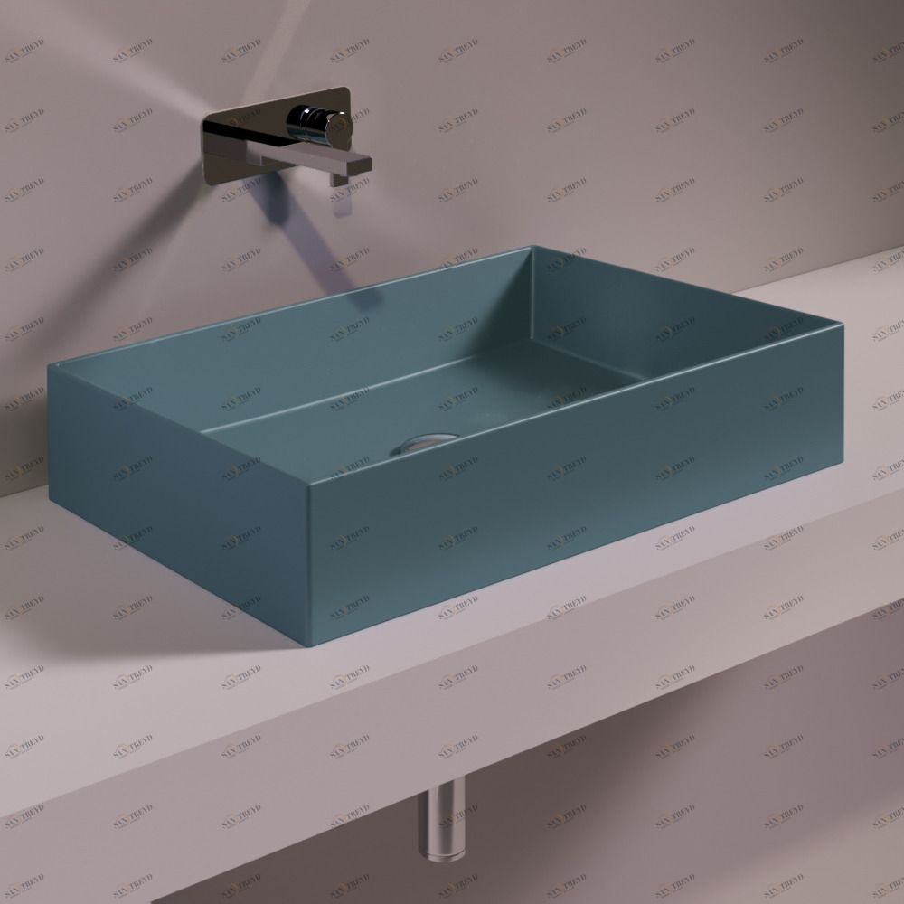 AG60NAVYMATT Накладная раковина на столешницу  прямоугольная Simas Agile