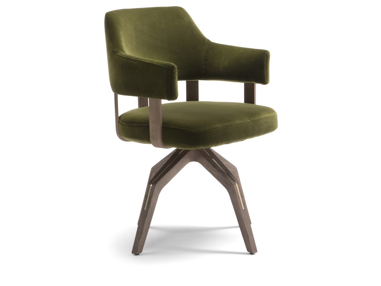 Тканевый поворотный стул с подлокотниками Natuzzi Italia VALLE ARCH-00037731