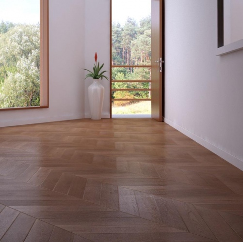 Паркет Ёлка Marco Ferutti Louvre Клауд Дуб Любая на выбор с брашью (Текстурированная) 585х125 мм 2600700100 - Вид №6