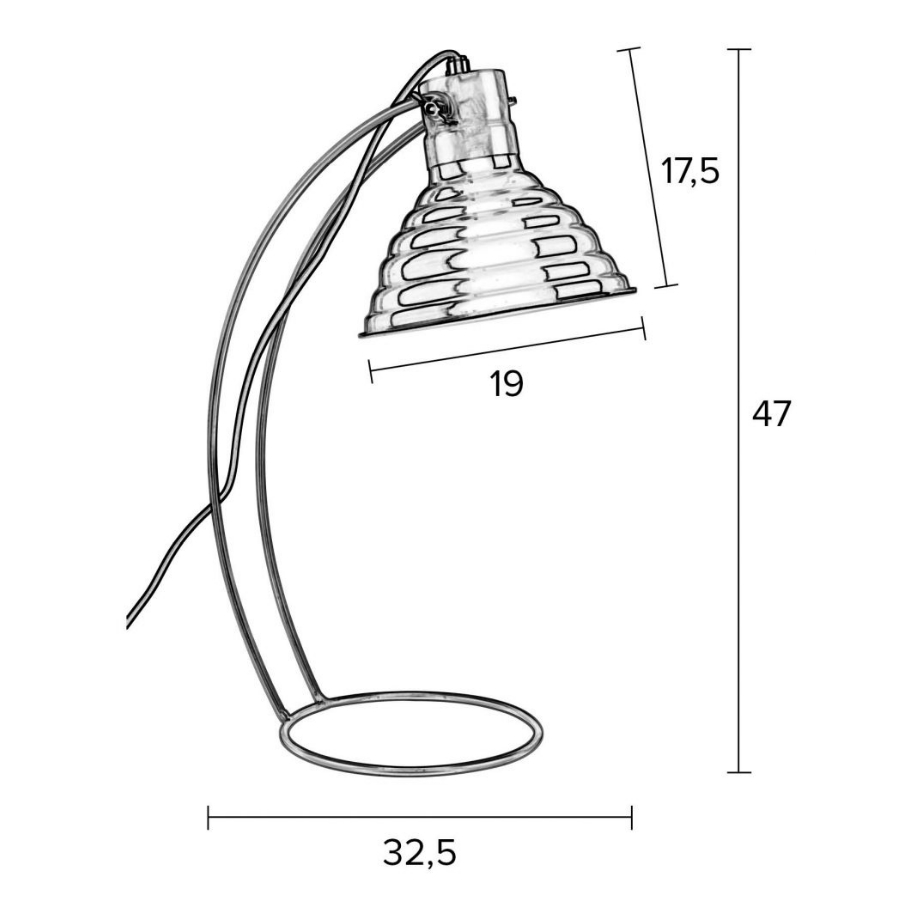 Лампа настольная Curly, белая White Label Living 5200056 - Вид №7