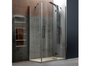 Алюминиевая и стеклянная душевая кабина с распашной дверью