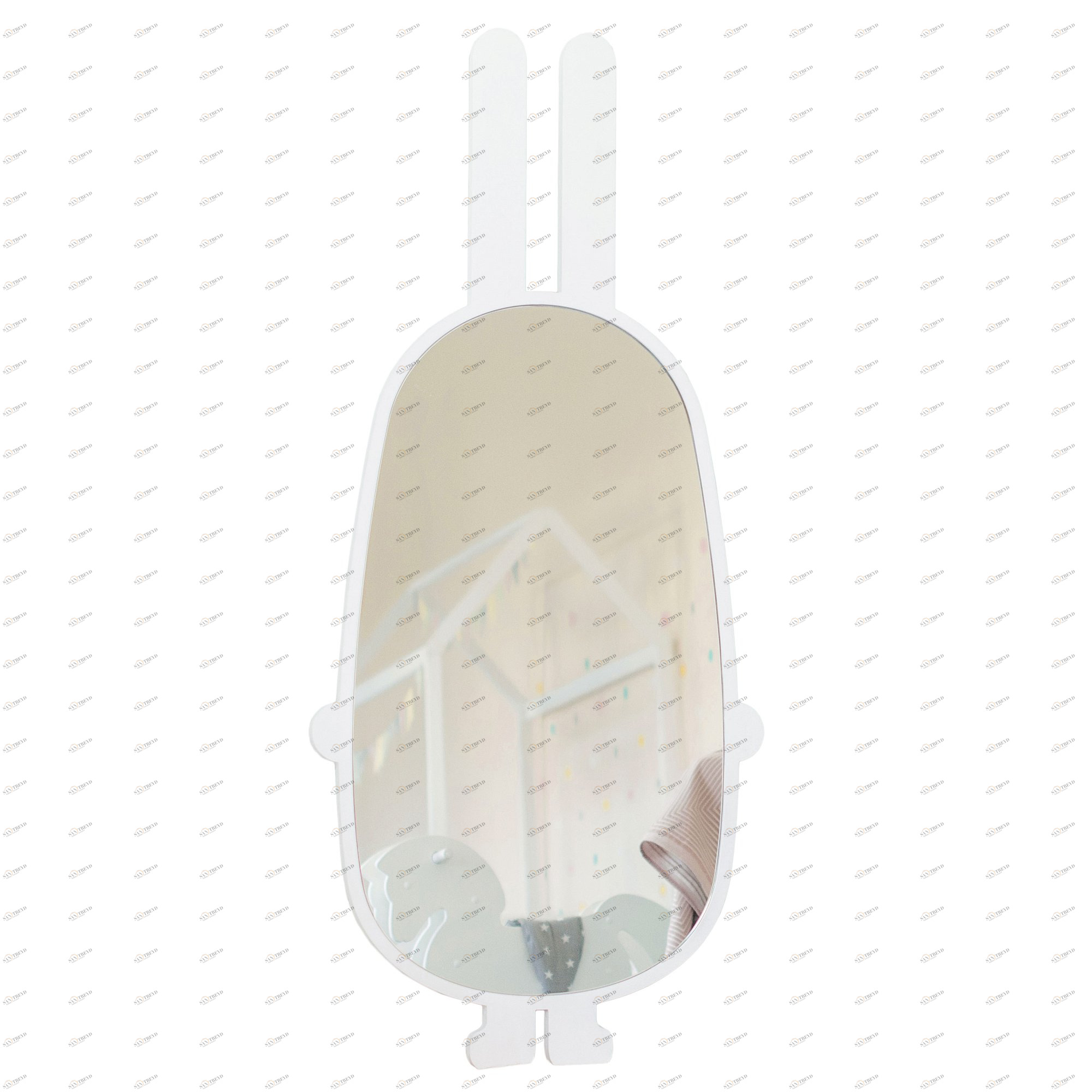 Зеркало детское напольное белое "Заяц" ЗАЯЦ  00-3859365 Белый Santreyd 