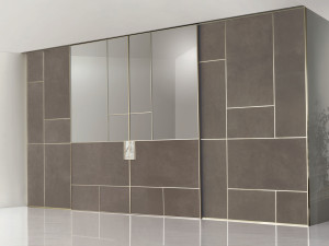 Раздвижные двери из кожи и стекла