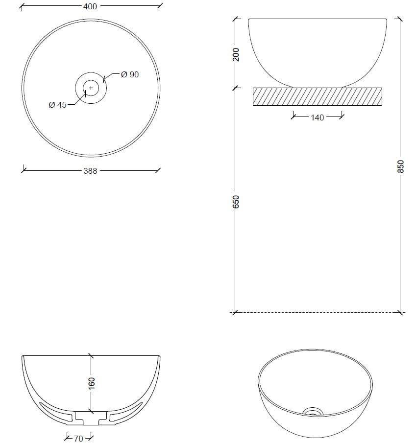 Керамическая круглая столешница Alice Ceramica уникальная ARCH-00034230 - Вид №13