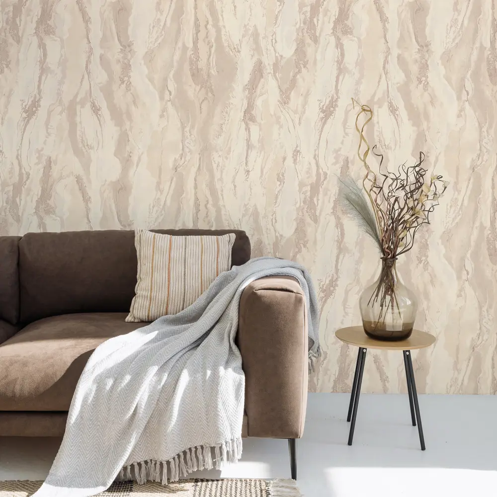 Флизелиновые обои Monte Solaro Reka: бежевая элегантность для идеальных стен 87901938 STLM-1344146 - Вид №2