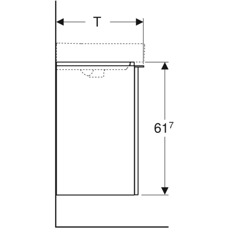 500.364.JL.1 Шкафчик для раковины Geberit Smyle Square, с одной дверцей Geberit  - Вид №4