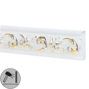 Молдинг настенный полистирол Decomaster 157-54 бело-золотой 14х30x2000 мм 81956684 STLM-2117399