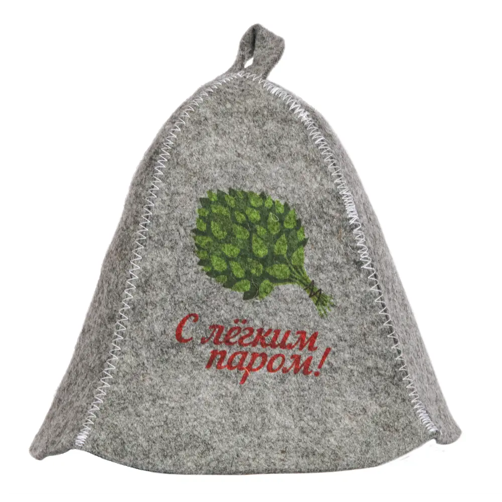 Шапка для бани Банный мир С легким паром войлок цвет серый STLM-2064113 - Вид №1