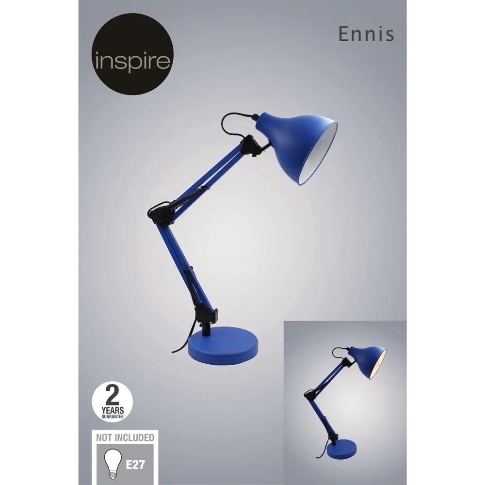 Настольная лампа Inspire Ennis с гибкой арматурой в голубом цвете 82551259 STLM-0029689 - Вид №7