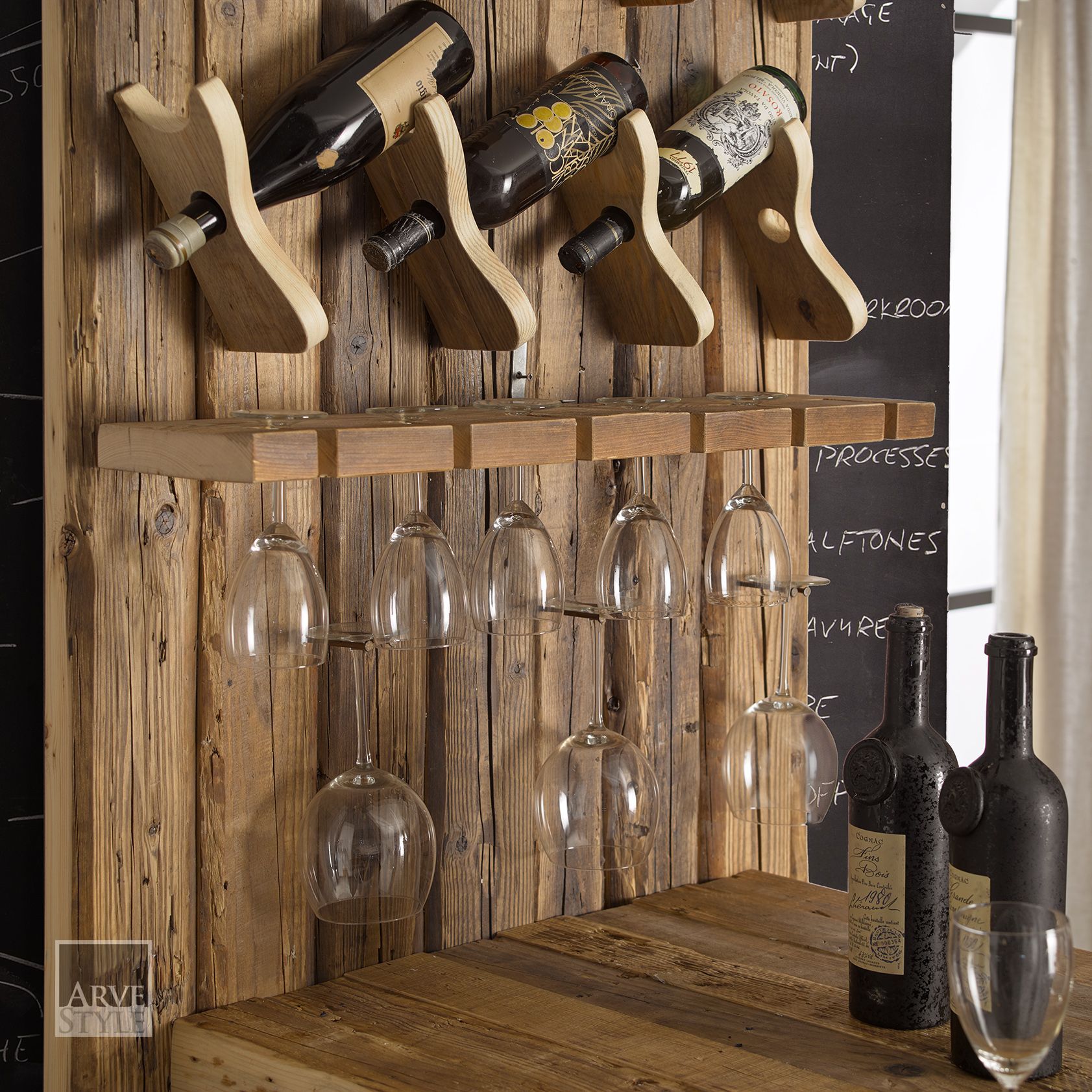 Деревянная настенная винная стойка Arvestyle Лев ARCH-00063976 - Вид №2