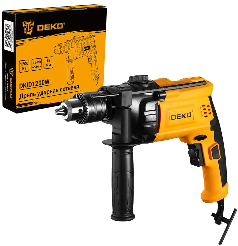 90329095 Дрель ударная сетевая Deko DKID1200W 063-4156, 1200 Вт STLM-0838303