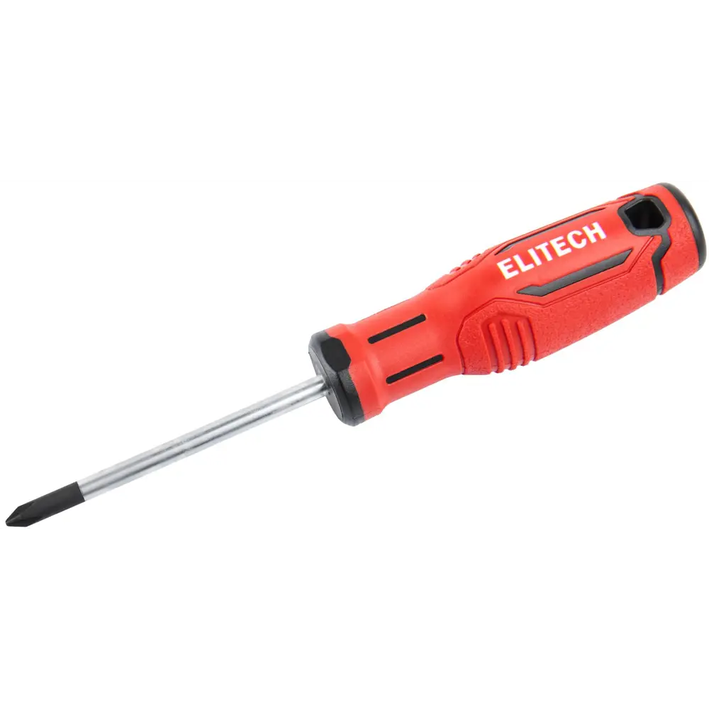 Отвертка крестовая Elitech 211202 PH1x75 мм с магнитным наконечником 89407120 STLM-1576414