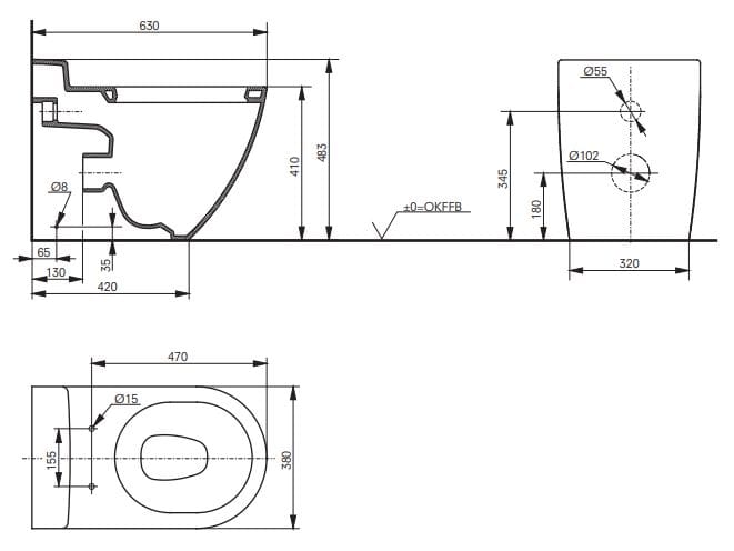Керамический подвесной туалет без бриды TOTO NC ARCH-00039383 - Вид №2