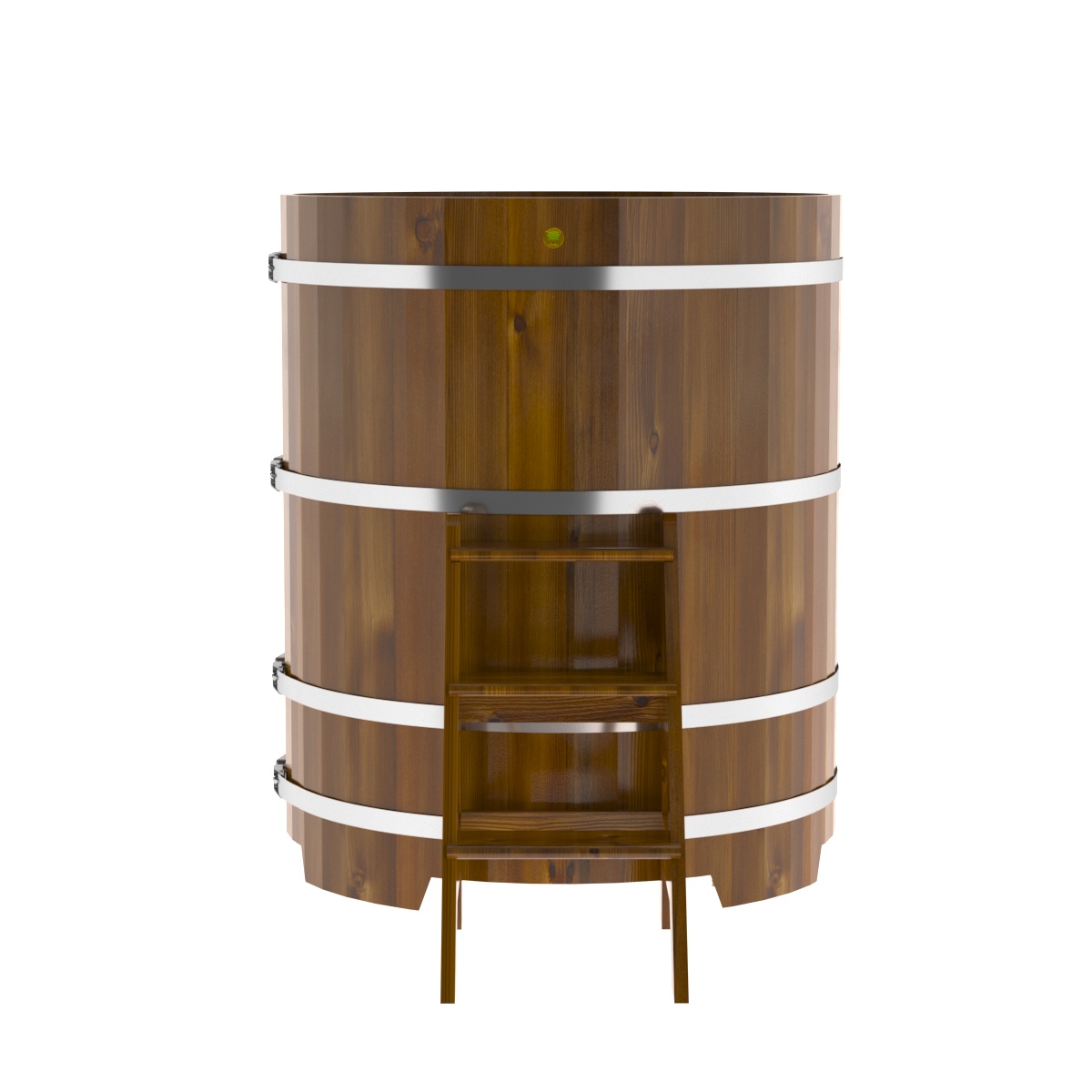 2228 Купель круглая из лиственницы Рустик d=1,17х1,4 морёная Alyarus  - Вид №4