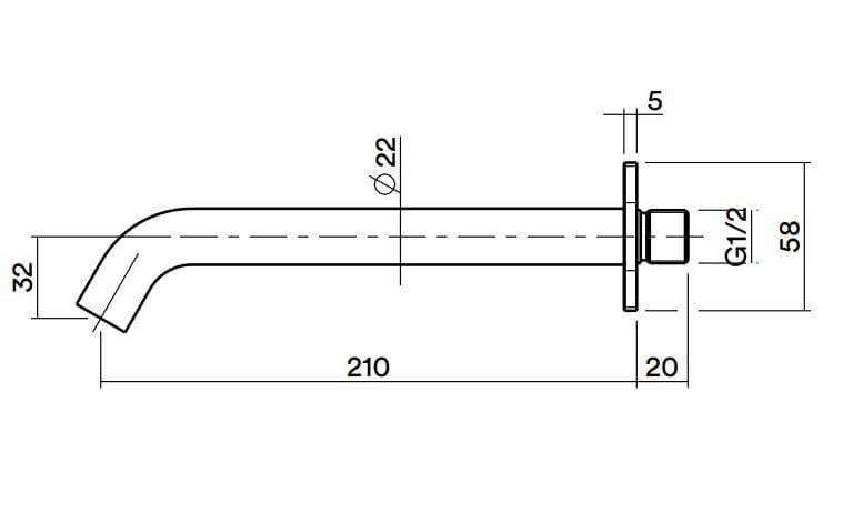 Настенный дозирующий носик из нержавеющей стали Quadrodesign супер ARCH-00006467 - Вид №1