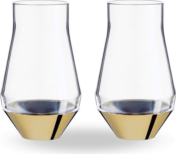 10601838 Puiforcat Набор из 2 стопок для водки на подставках 40мл "Сомелье" (позолота) Стекло 