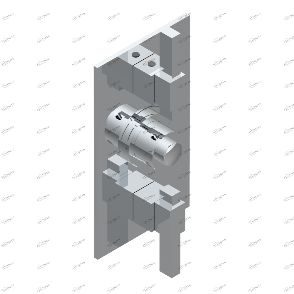 A61-5400BE Накладка с ручкой регулировки температуры и двумя маховиками для термостатического смесителя 5400AE Thg-paris Marina с металлическими ручками Хром A61 5400BE  A02 CAT.A