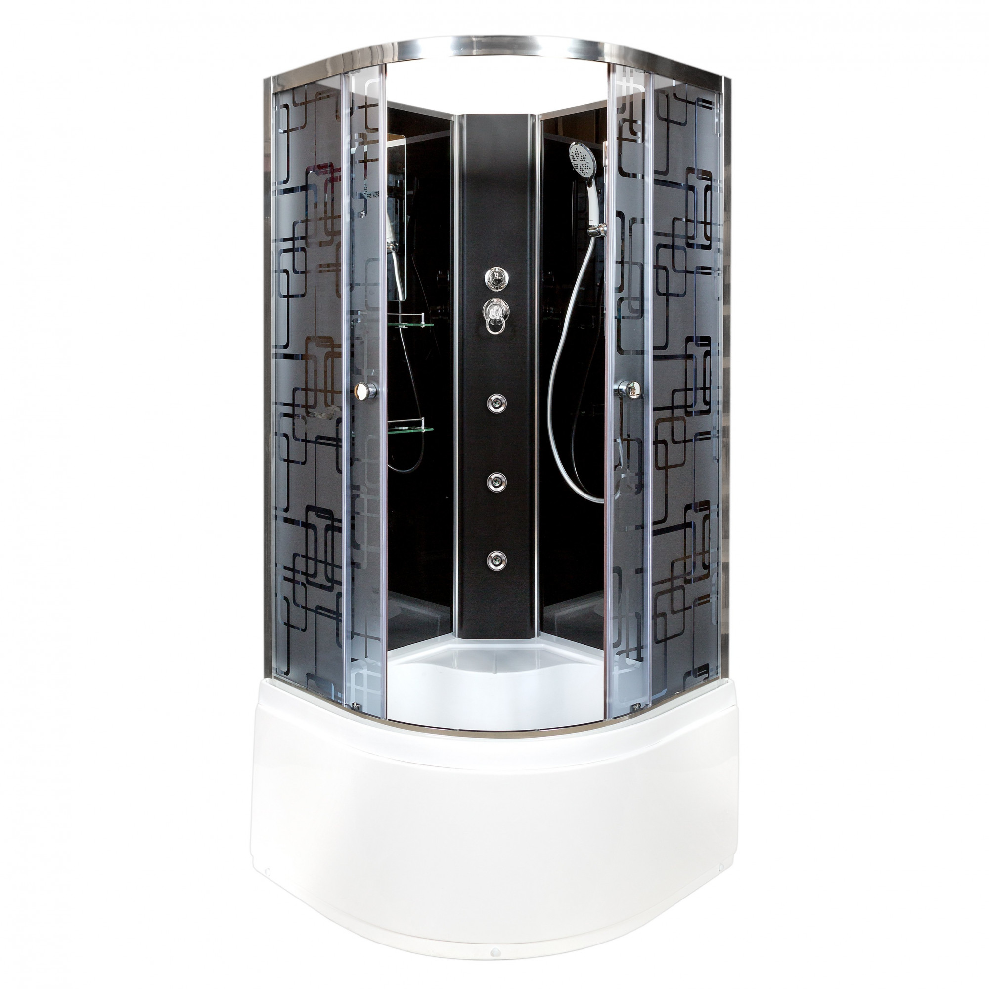 ЕМ1512 L N LED Душевая кабина DETO Серия EM BМ4510 N с гидромассажем BLACK