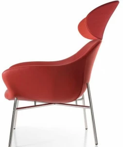 Quinti Sedute Мягкое кожаное кресло с подлокотниками с подголовником Manta