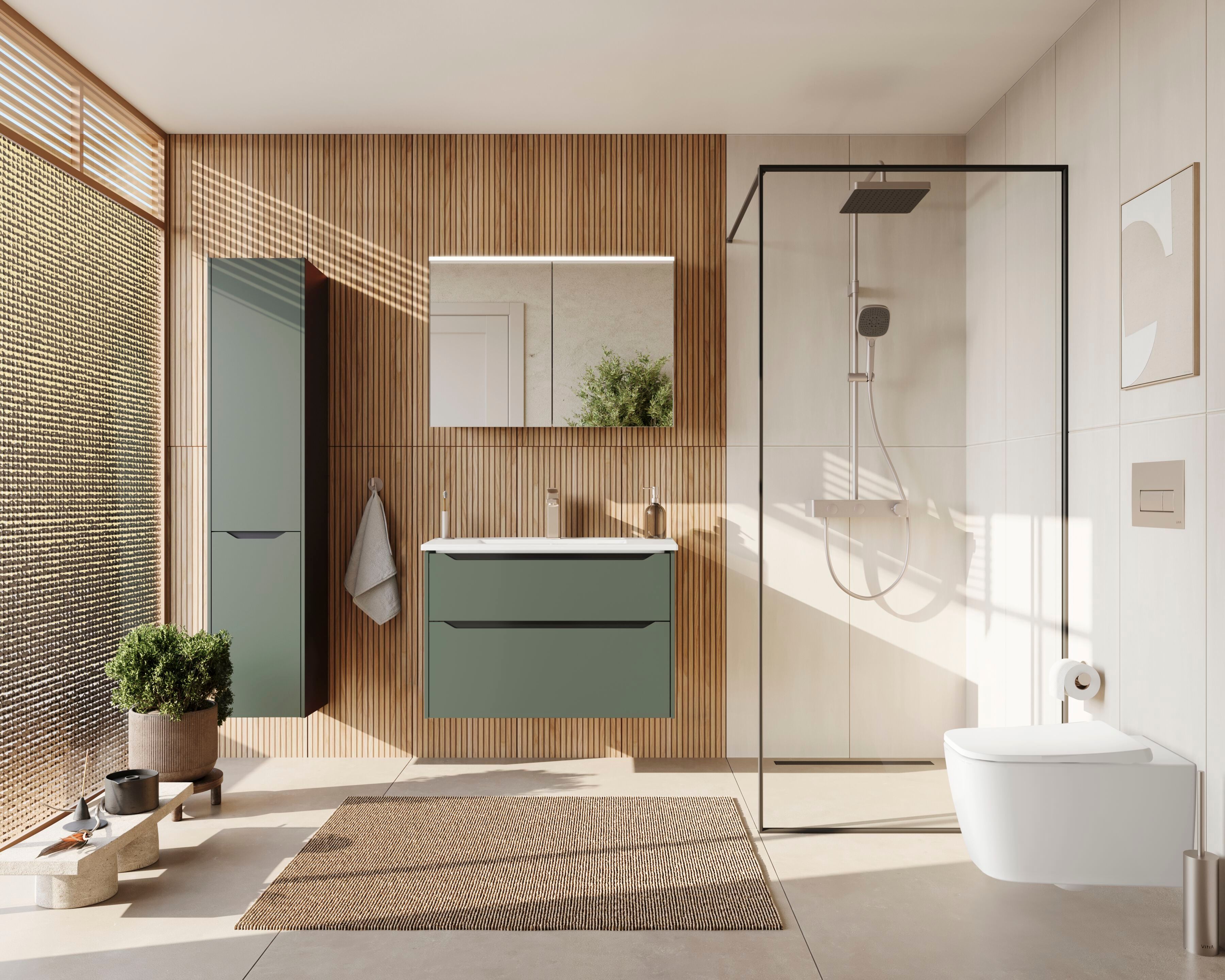 Подвесной шкаф для умывальника со встроенной раковиной с ящиками VitrA Bathrooms Integra Square ARCH-00124085 - Вид №9